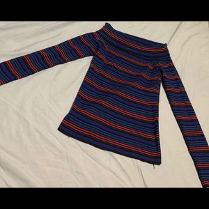 Striped Off The Shoulder Sweater
